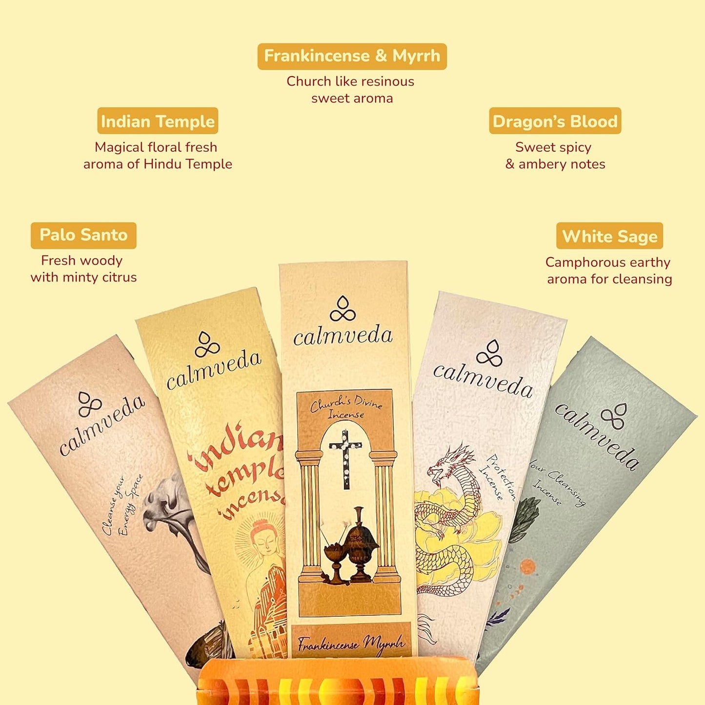 Natural Incense Sticks Variety Pack - (5 Variants) 