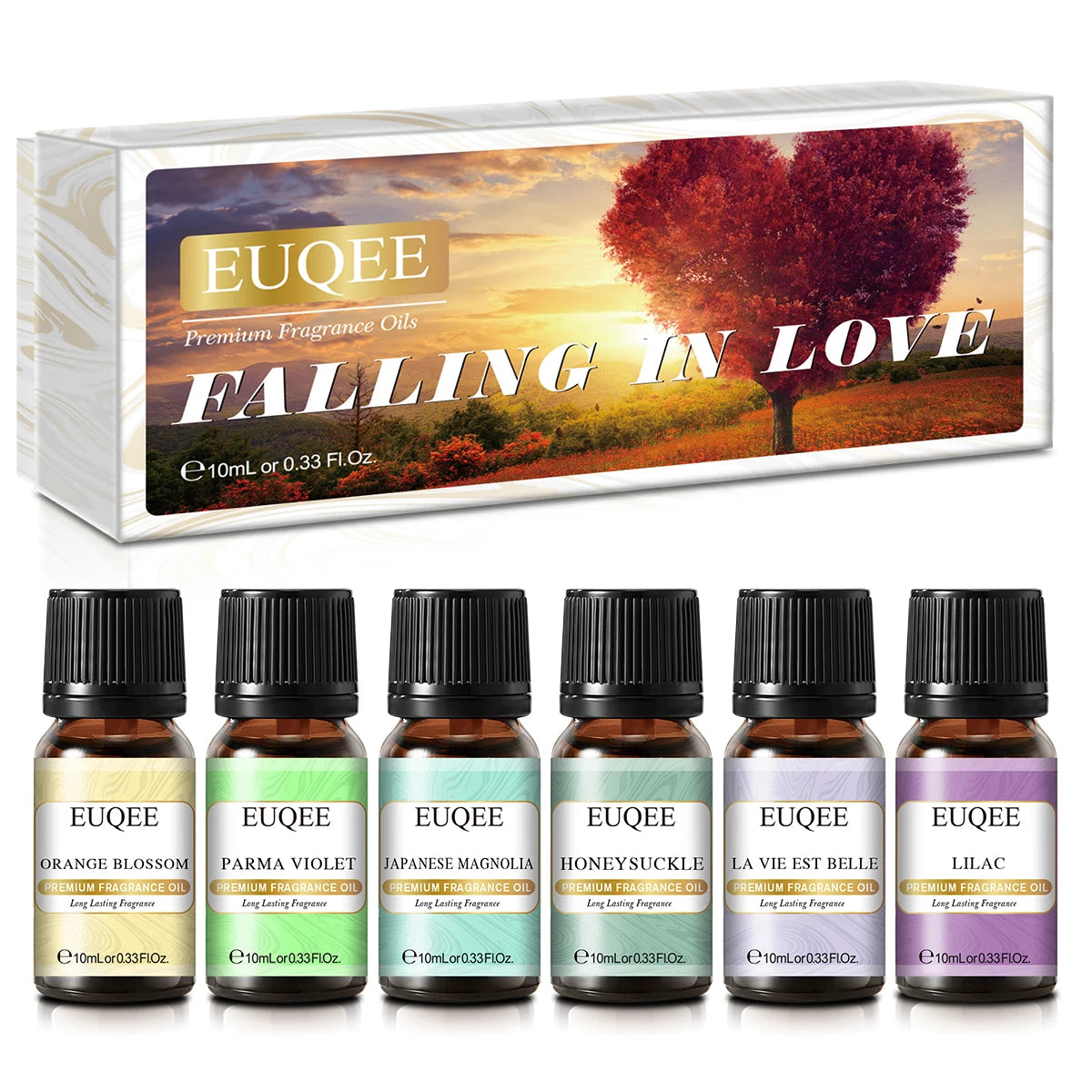 6 piece EUQEE Fragrance Oil Aromatherapy Gift Set For Diffuser