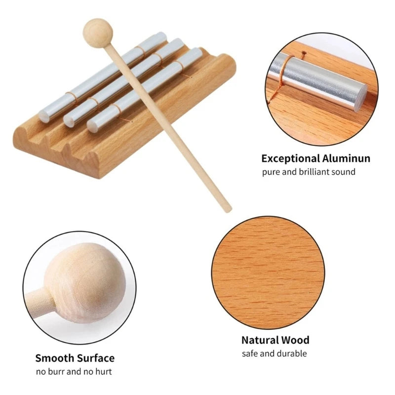 Meditation Chimes with Mallet – Ideal for Meditation, Yoga, and Classroom Mindfulness