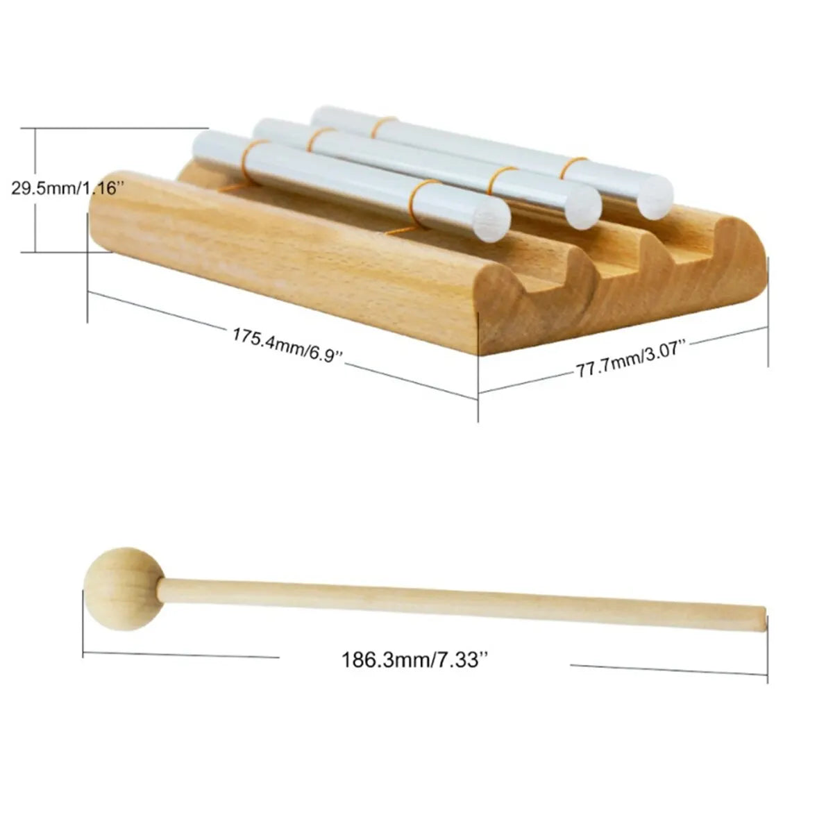 3-Note Meditation Hand Chime - Musically Tuned Hand Chime for Mindfulness & Classroom Use