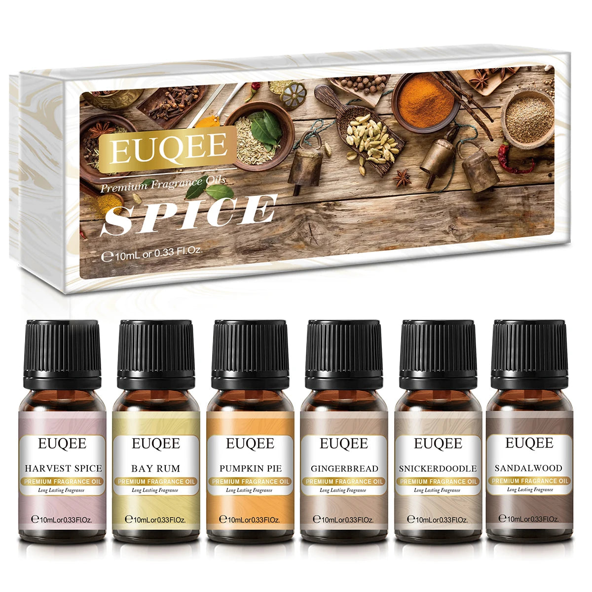 6 piece EUQEE Fragrance Oil Aromatherapy Gift Set For Diffuser