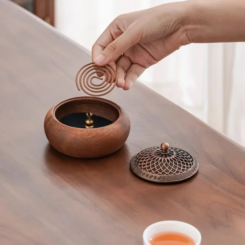 Zen Walnut Incense Burner