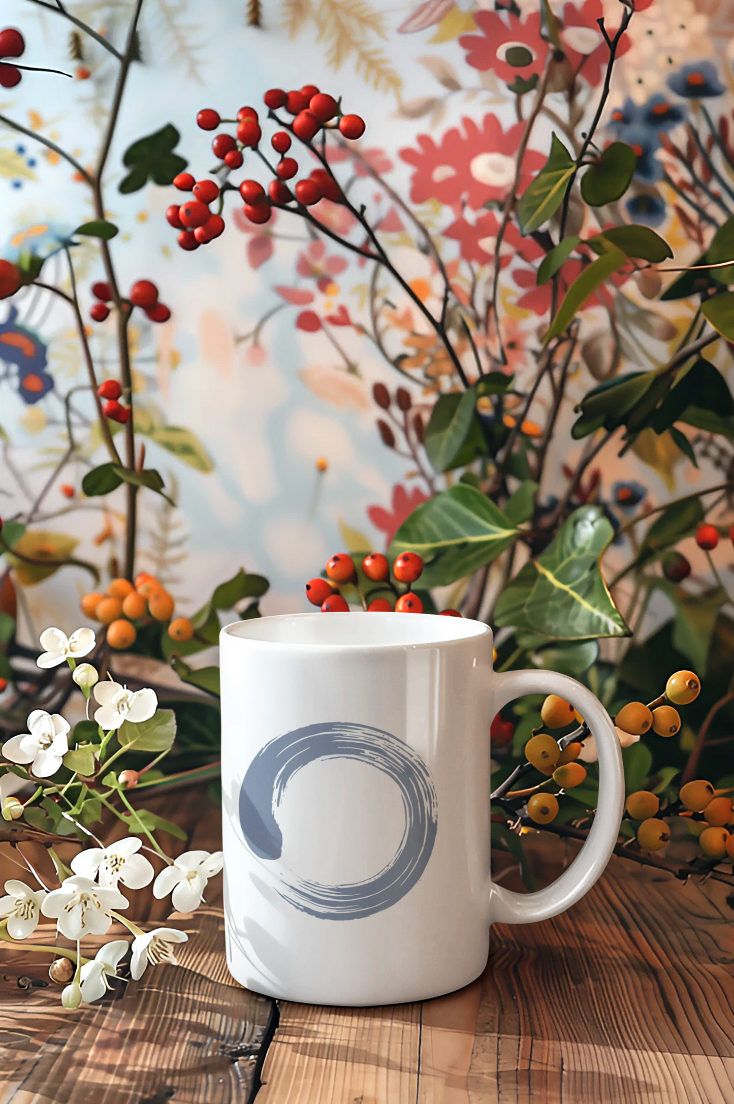 Ensō Circle White glossy mug