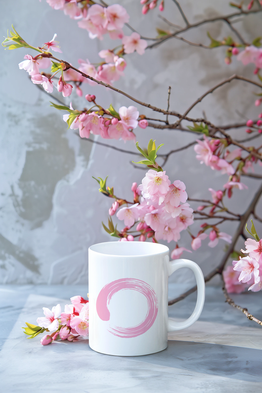 Ensō Pink Circle White Mug